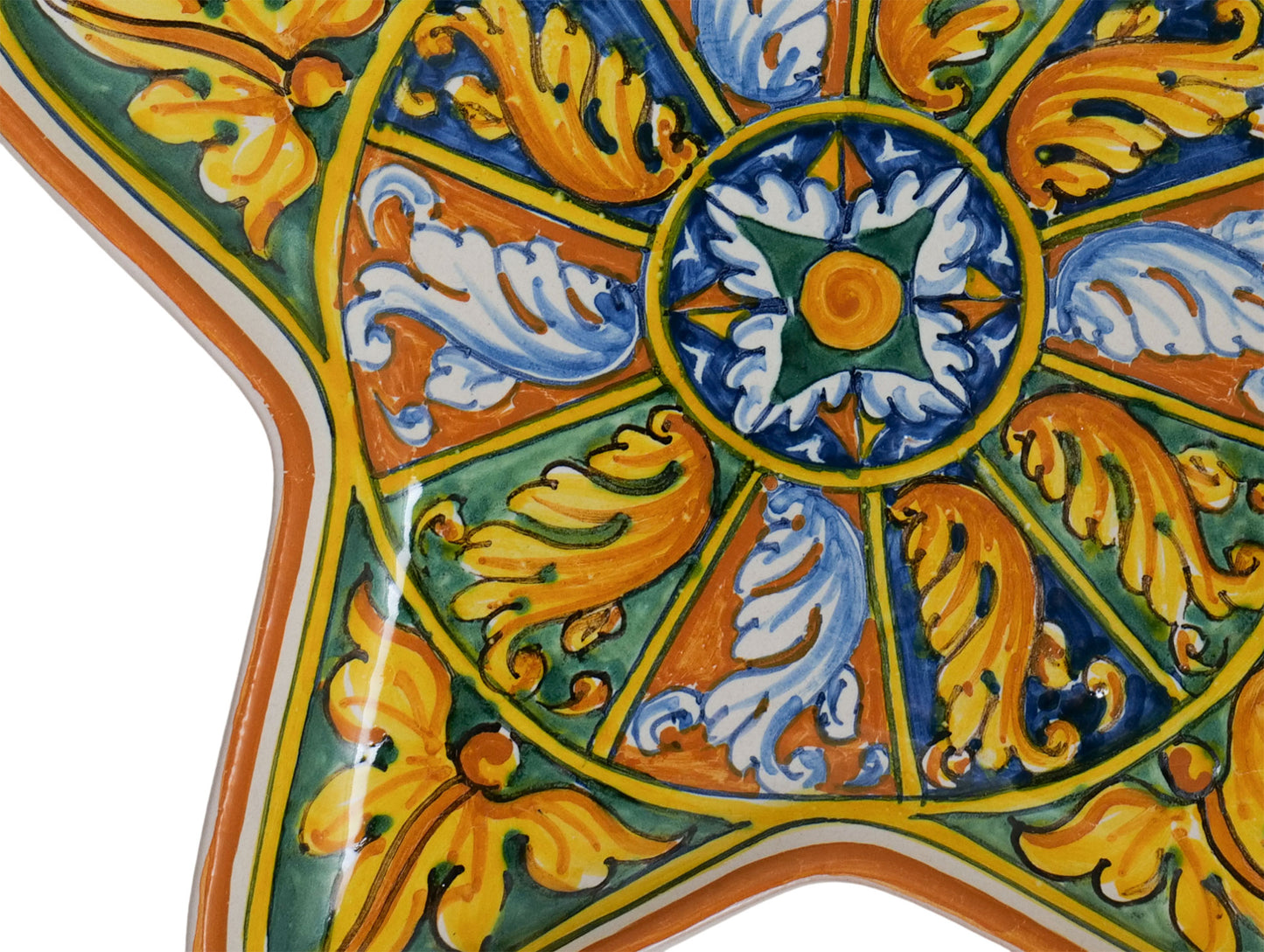 Vassoio Stella decoro foglie d'acanto a sezioni