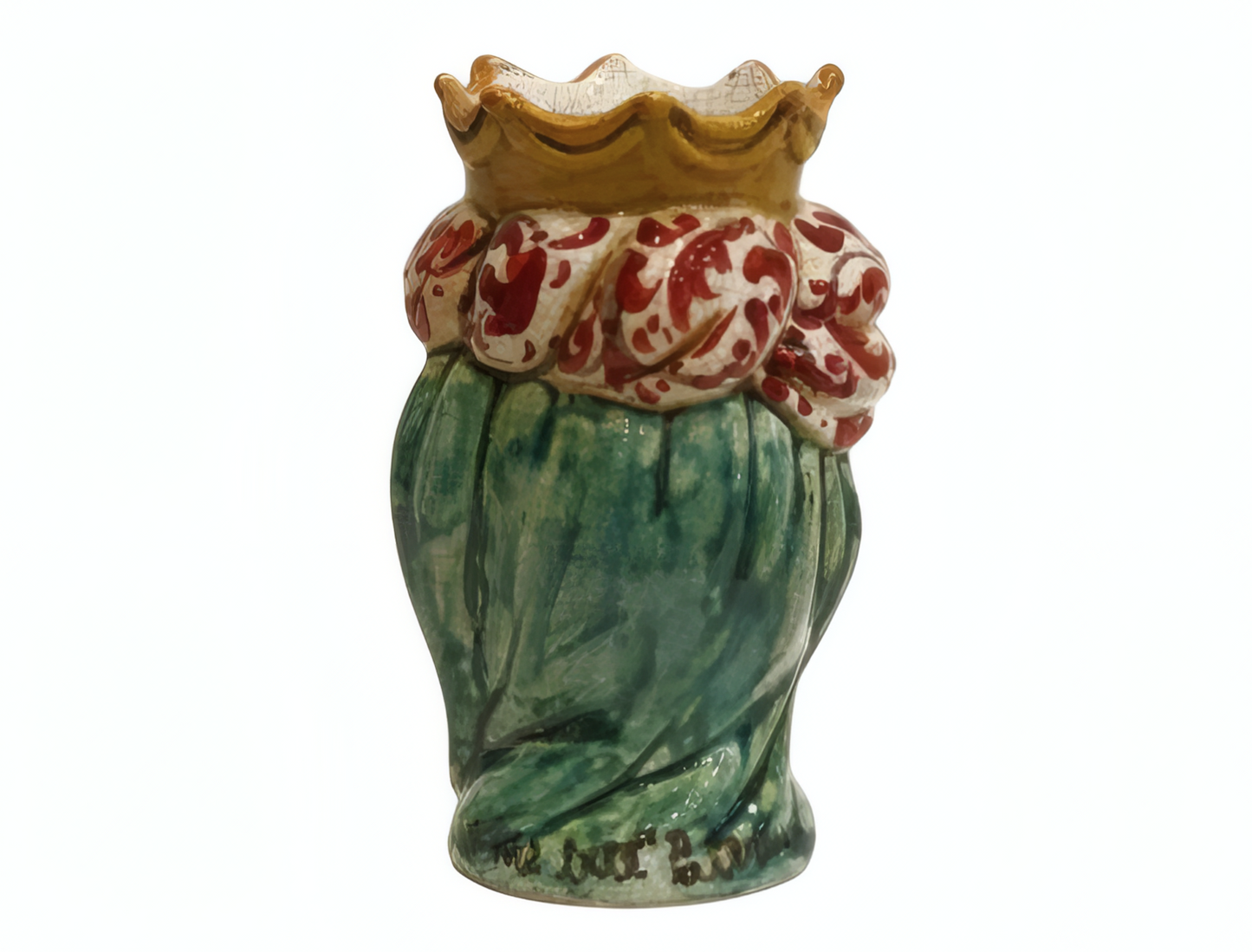 Pair of polychrome Moorish heads H14 cm