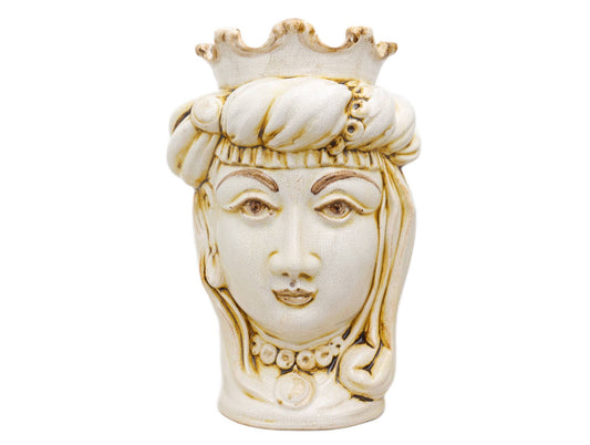 Turkish Head Woman Large White/Rust H 34 cm