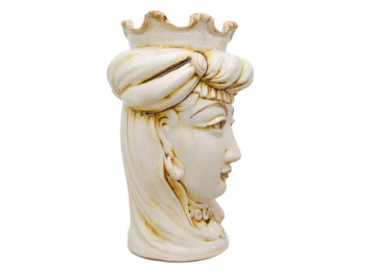 Testa di Moro Donna Bianco/Rugine H 34 cm