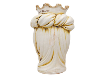 Testa di Moro Donna Bianco/Rugine H 34 cm