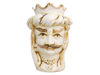Testa di turco Uomo Grande Bianco/Ruggine H 34 cm