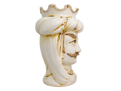 Testa di turco Uomo Grande Bianco/Ruggine H 34 cm