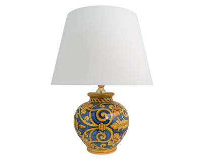 Lume Boccia "Foglia di vite a cuori su fondo blu"