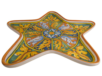 Vassoio Stella decoro foglie d'acanto a sezioni