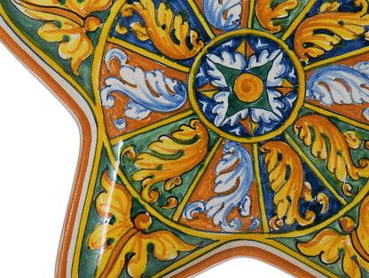 Vassoio Stella decoro foglie d'acanto a sezioni