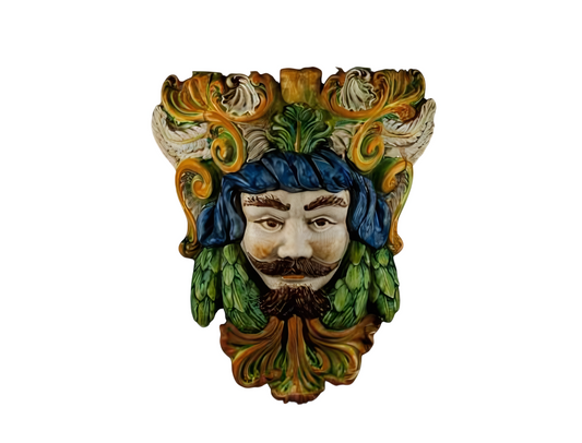 Polychrome wall head Man H 40 cm