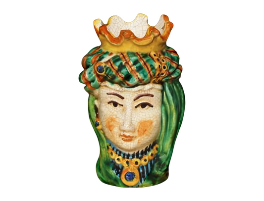 Moor's Head Woman Small Polychrome H 14 cm