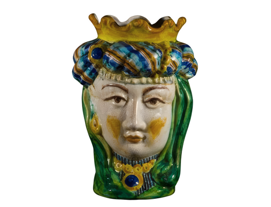 Turkish Head Woman Large Polychrome H 34 cm