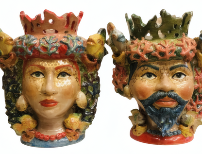 Pair of Moor's Heads "Atlantide" H 42 cm