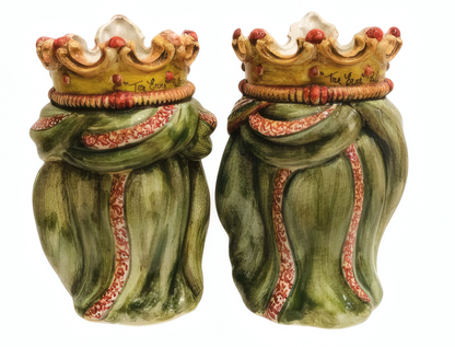 Pair of polychrome Moorish heads H 29 cm