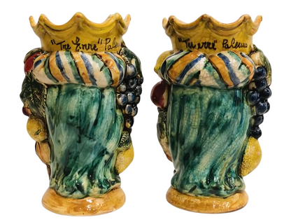 Pair of Moor's Heads with Fruit H 18