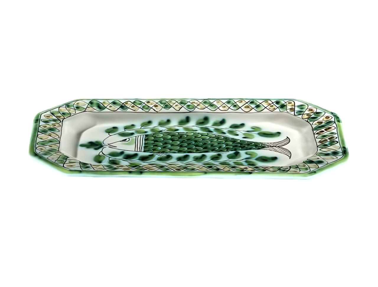 Long flat octagonal plate